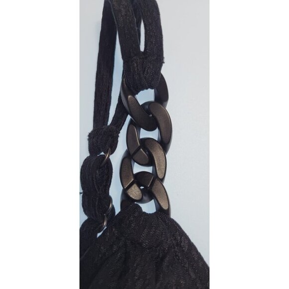 Robin Piccone Bikini Black 2 Piece Swimsuit Set Size Medium Bottom Print NEW - Picture 2 of 9